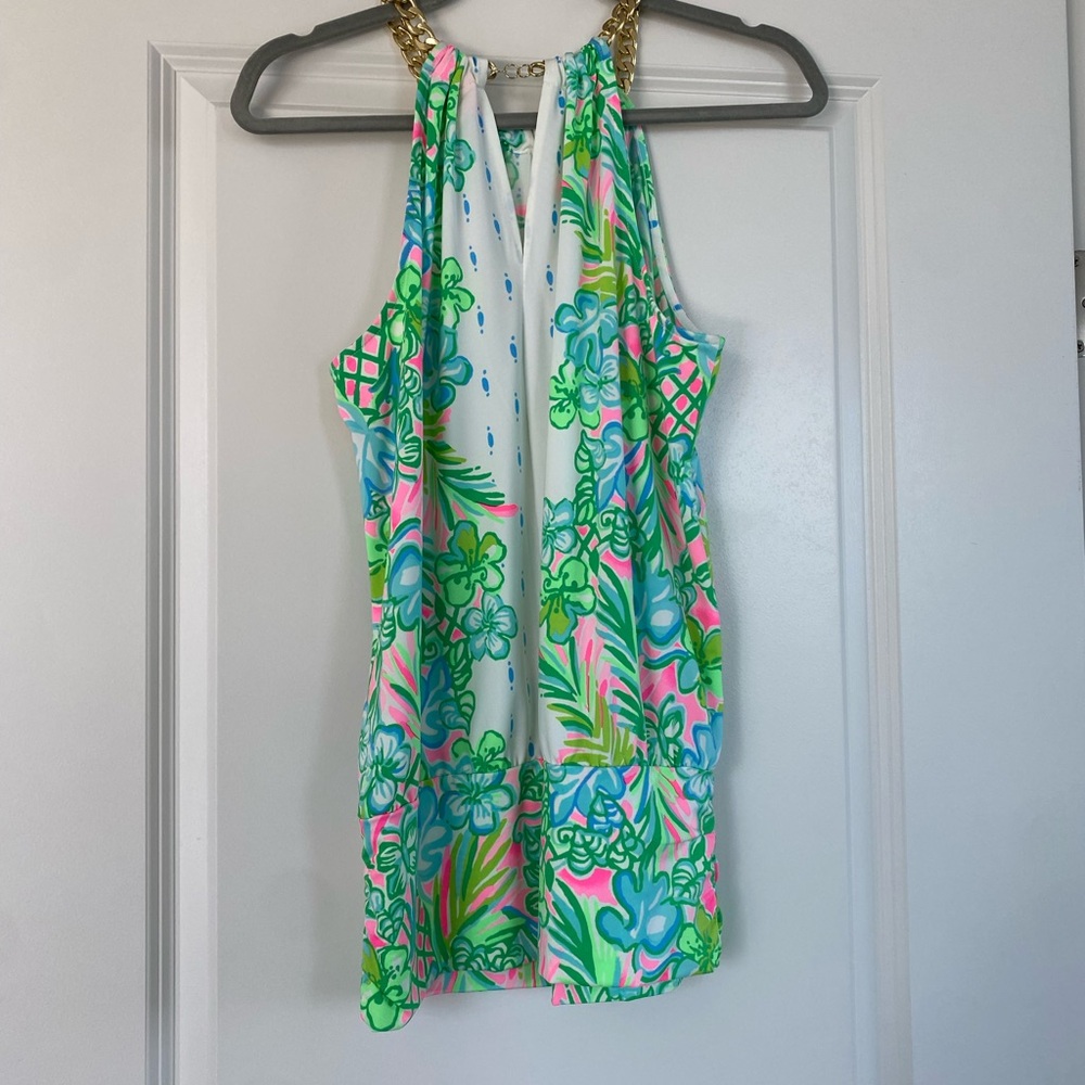 Lilly Pulitzer chain halter, banded top. Size SM